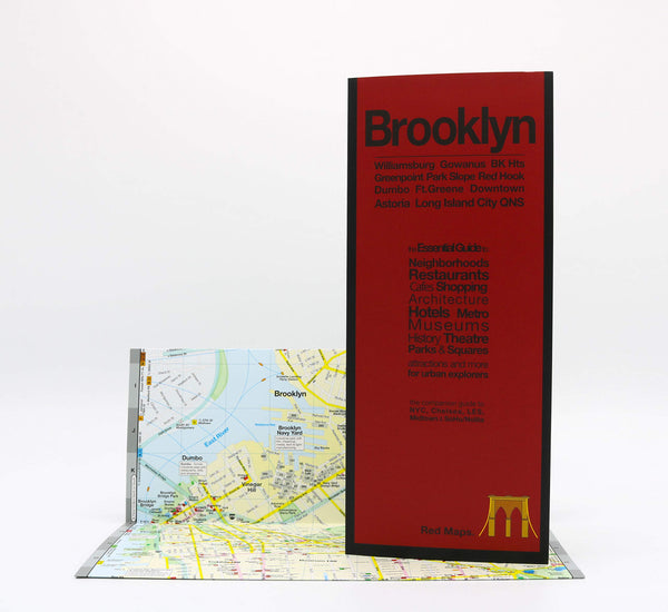 Red Map Brooklyn with Long Island City - City Travel Guide - Wide World Maps & MORE! - Book - Wide World Maps & MORE! - Wide World Maps & MORE!