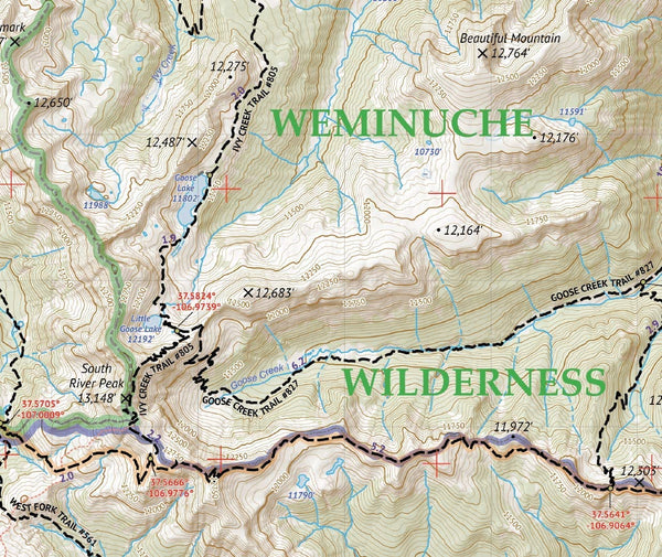 Outdoor Trail Maps Weminuche Wilderness East - Colorado Topographic Hiking Map (2019) - Wide World Maps & MORE!