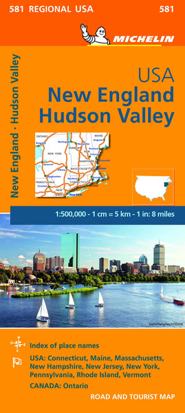 USA: New England, Hudson Valley (Michelin Map 581) - Wide World Maps & MORE!