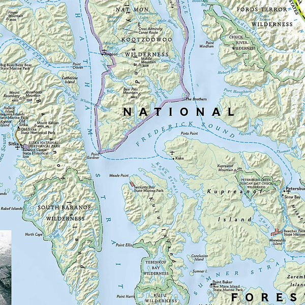 Alaska's Inside Passage: Destination Map - Wide World Maps & MORE! - Map - National Geographic Maps - Wide World Maps & MORE!