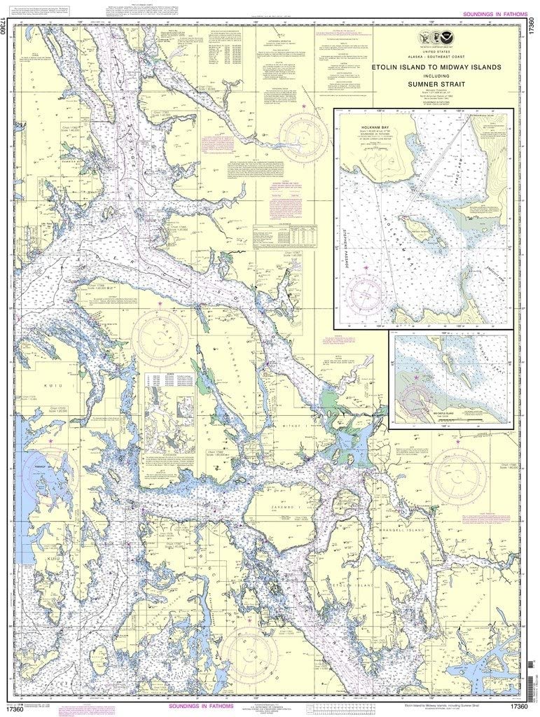 NOAA Chart 17360: Etolin Island to Midway Islands, including Sumner Strait;Holkham Bay;Big Castle Island - Wide World Maps & MORE! - Sports - NOAA - Wide World Maps & MORE!