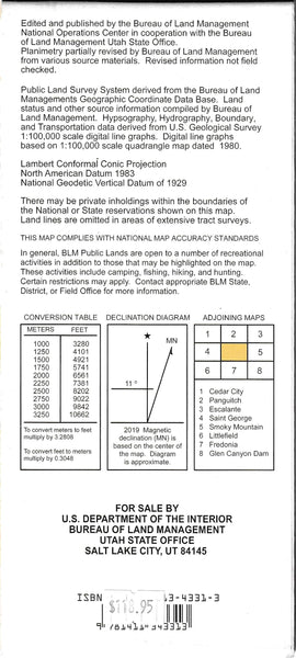 Kanab Surface Management Status 1:100,000-Scale Topographic Map (Utah 60 ? 30 Minute Series) [Map] Bureau of Land Management - Wide World Maps & MORE!