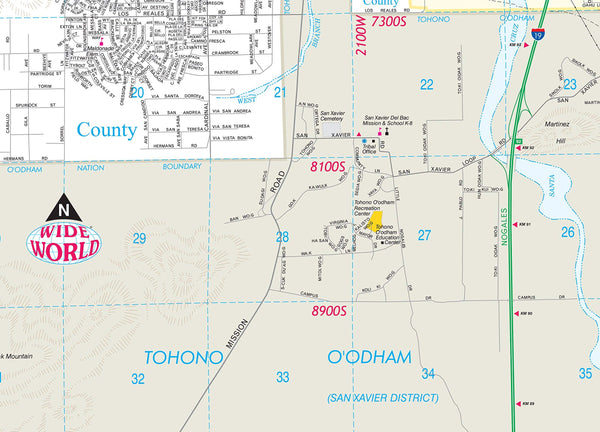 Tucson Central Corridor Jumbo Dry Erase Laminated - Wide World Maps & MORE!