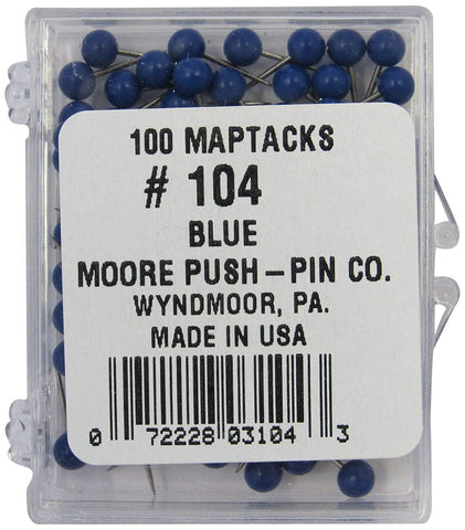 Map Tacks 100-Count Box Dark Blue - Wide World Maps & MORE!