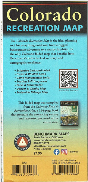 Colorado Recreation Map: The Centennial State - Wide World Maps & MORE! - Map - Benchmark Maps - Wide World Maps & MORE!
