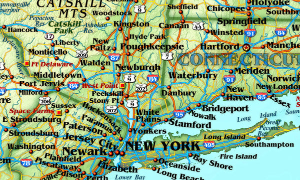 Northeastern United States Full-Size Wall Map - Wide World Maps & MORE! - Map - Wide World Maps & MORE! - Wide World Maps & MORE!