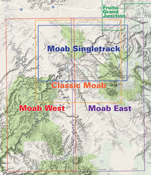 Moab West Trails Recreation Topo Map - Wide World Maps & MORE! - Map - Latitude 40° - Wide World Maps & MORE!