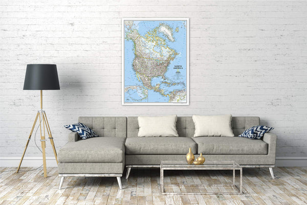 North America Classic [Enlarged and Tubed] (National Geographic Reference Map) - Wide World Maps & MORE!