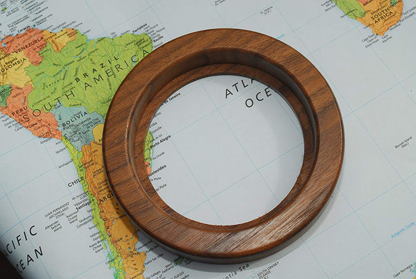 89mm Magnabrite® Light Gathering Magnifier with Round Walnut Base - Wide World Maps & MORE! - Office Product - Wide World Maps & MORE! - Wide World Maps & MORE!