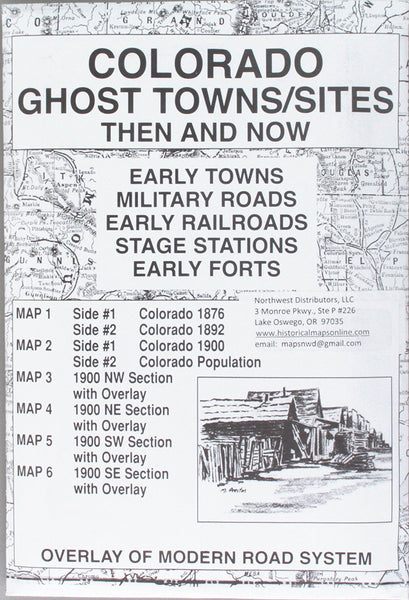 Colorado, Ghost Towns, Then & Now; 6 Map Set - Wide World Maps & MORE! - Map - Northwest Distributors - Wide World Maps & MORE!