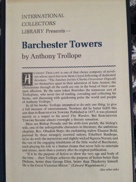Barchester Towers (International Collectors Library) [Leather Bound] - Wide World Maps & MORE!