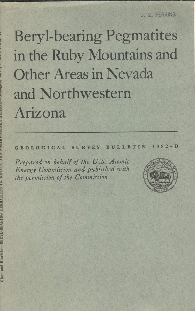 Beryl-bearing pegmatites in the Ruby Mountains and other areas in Nevada and northwestern Arizona (Contributions to economic geology) - Wide World Maps & MORE! - Book - Wide World Maps & MORE! - Wide World Maps & MORE!