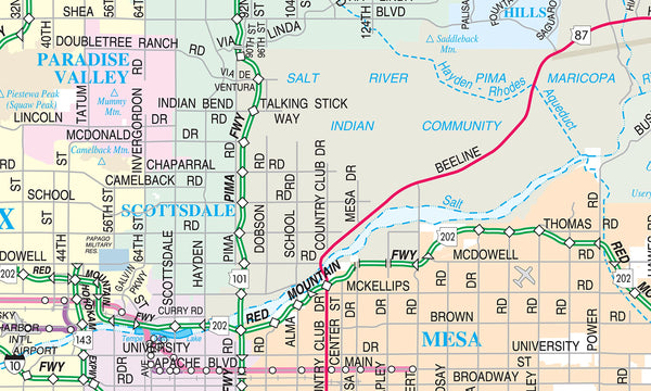 Central Arizona Full-Size Dry-Erase Ready-to-Hang - Wide World Maps & MORE!