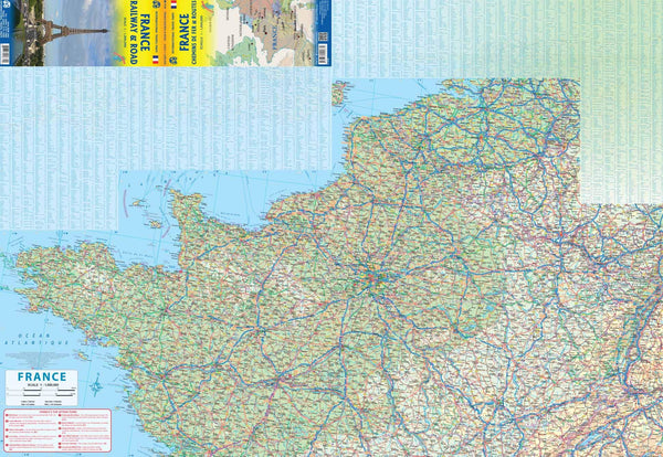 France Railway & Road Waterproof Map at 1:1M - Wide World Maps & MORE!