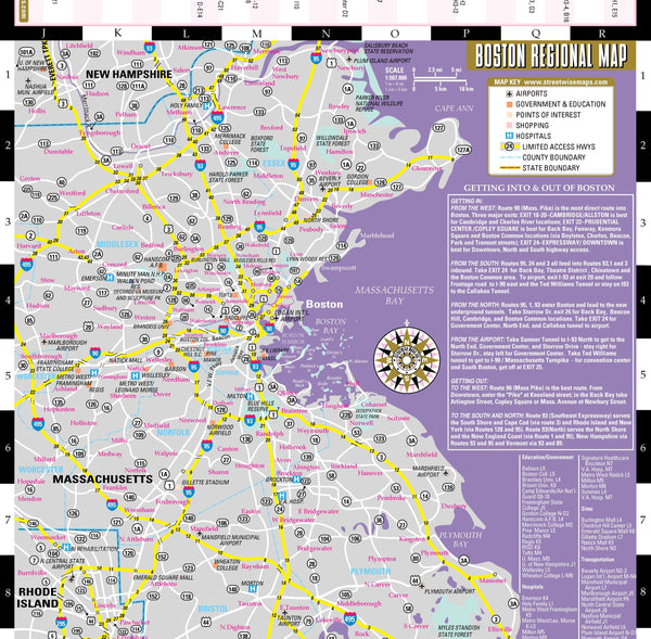 Streetwise Boston Map - Laminated City Center Street Map of Boston, Massachusetts - Folding pocket size travel map with MBTA subway map & trolley lines [Archival Copy] - Wide World Maps & MORE!