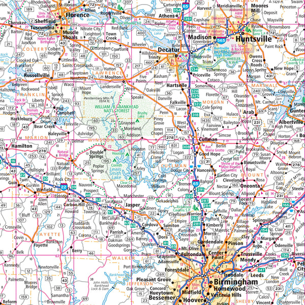 Alabama State Map Easy To Read! - Wide World Maps & MORE!