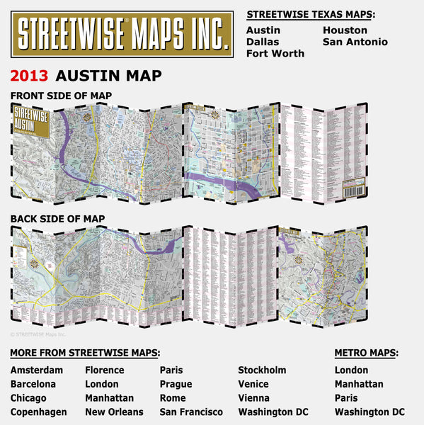 Streetwise Austin Map - Laminated City Center Street Map of Austin, Texas (Streetwise (Streetwise Maps)) - Wide World Maps & MORE! - Book - Brand: Streetwise Maps - Wide World Maps & MORE!