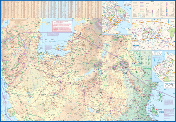 Kilimanjaro & Tanzania North Travel Reference Map 1:63K/1:3M - Wide World Maps & MORE!
