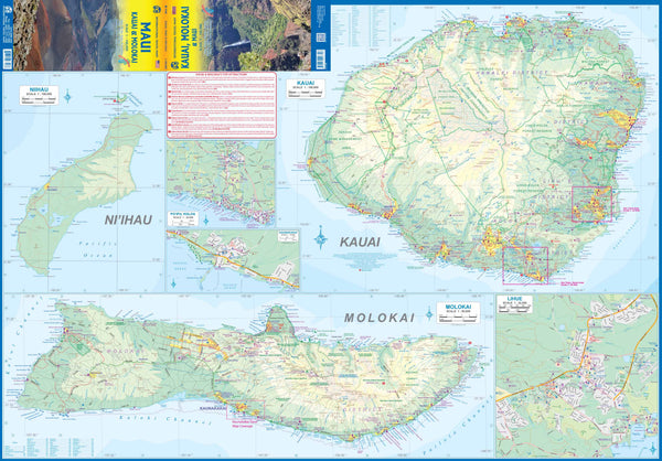 Maui, Kauai, & Molokai Travel Reference Map Waterproof 1:100,000 - Wide World Maps & MORE!