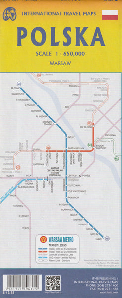 Poland Travel Reference Map 1:650,000 - Wide World Maps & MORE!