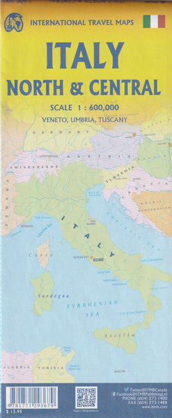 Italy North & Central 1:600 000 (Veneto, Umbria, Tuscany) - Wide World Maps & MORE!