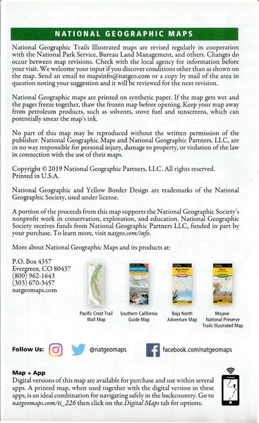 Joshua Tree National Park (National Geographic Trails Illustrated Map, 226) - Wide World Maps & MORE!