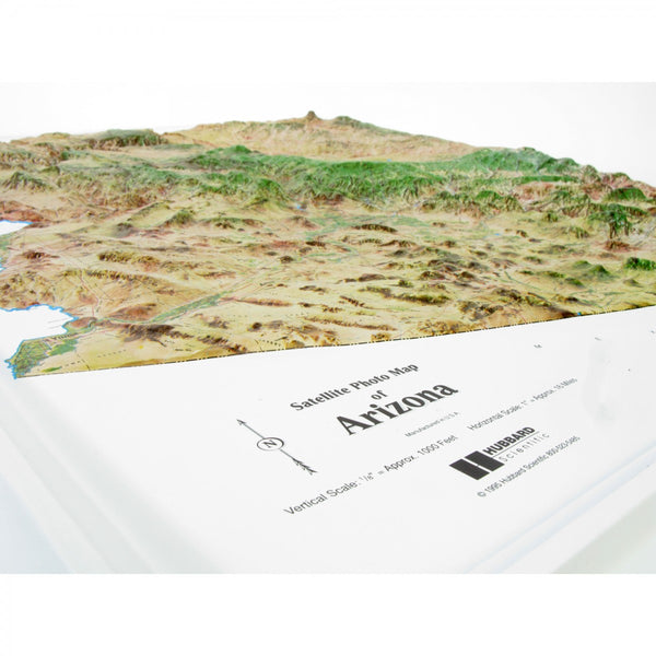 Raised Relief Satellite Photo Map of Arizona (Unframed) - Wide World Maps & MORE! - Map - Hubbard Scientific - Wide World Maps & MORE!