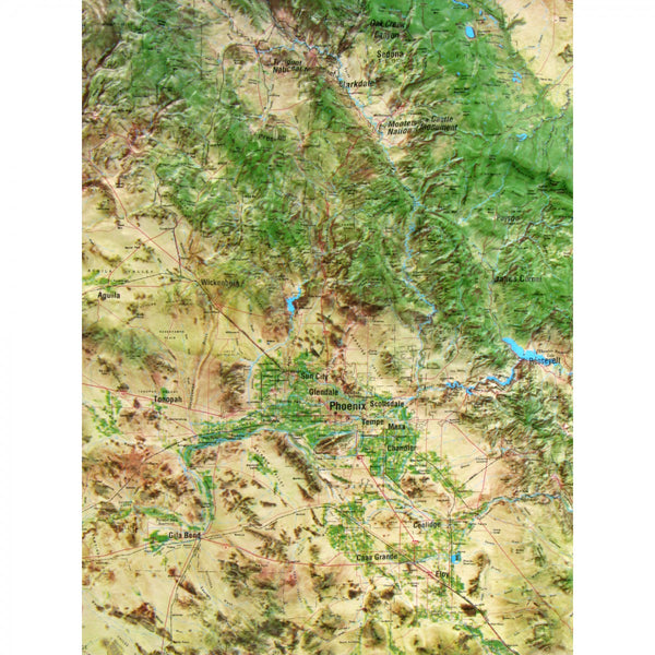 Raised Relief Satellite Photo Map of Arizona (Unframed) - Wide World Maps & MORE! - Map - Hubbard Scientific - Wide World Maps & MORE!