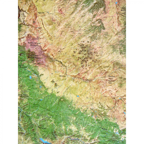 Arizona Satellite Raised Relief Map in a Wood Frame - Wide World Maps & MORE! - Map - Hubbard Scientific - Wide World Maps & MORE!