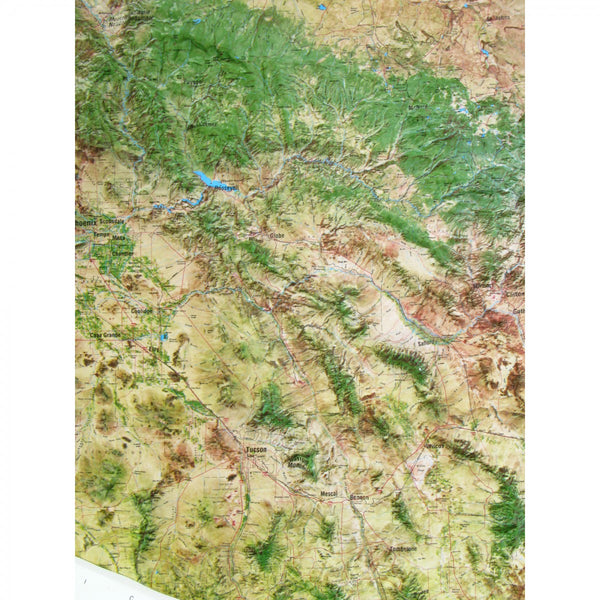 Arizona Satellite Raised Relief Map in a Wood Frame - Wide World Maps & MORE! - Map - Hubbard Scientific - Wide World Maps & MORE!