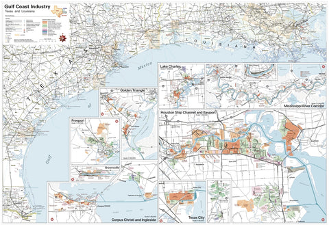 Gulf Coast Industrial Map - Texas & Louisiana (HUGE 7'×5' Wall Map) - Wide World Maps & MORE!