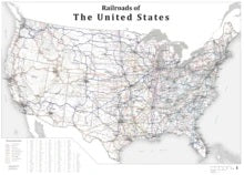 Updated Railroads of the United States Wall Map - Wide World Maps & MORE!