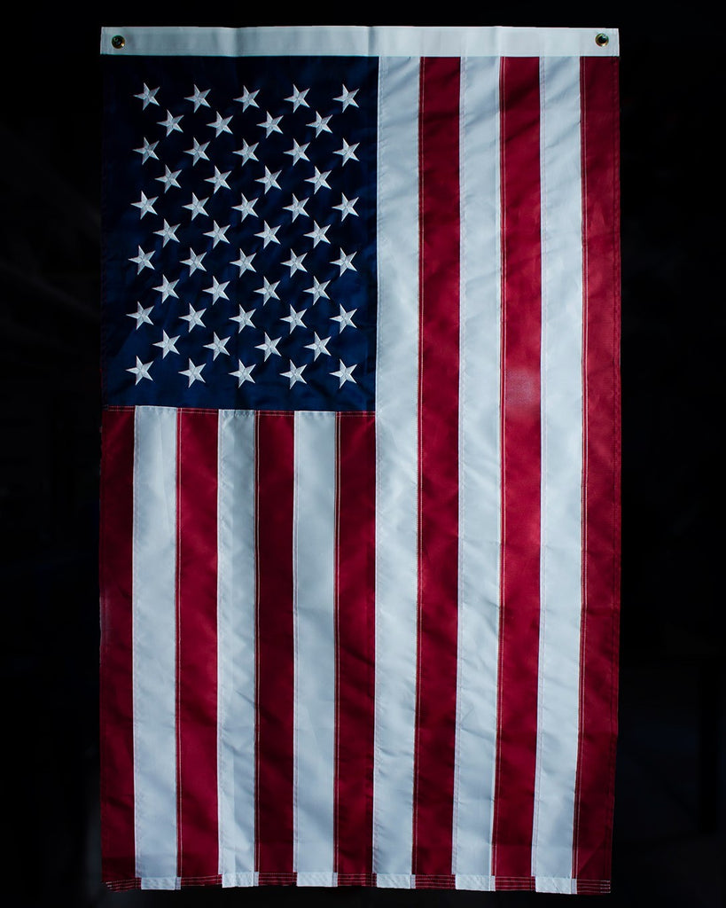United States of America Embroidered Flag Single Side 5'×3' Rough Tex 210D Nylon - Wide World Maps & MORE!