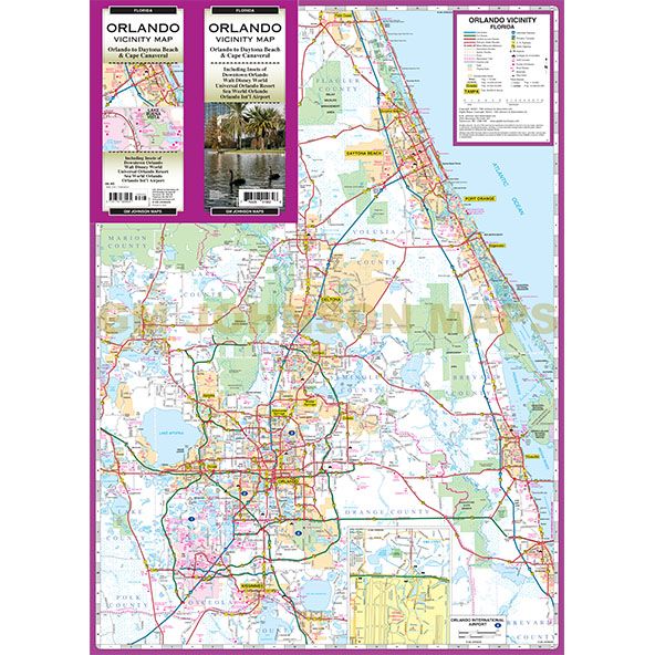 Orlando & Vicinity, Florida Regional Map - Wide World Maps & MORE!