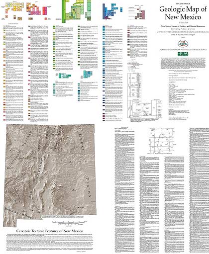 Geologic Map of New Mexico, 1:500,000 (NMBM Open File Report) - Wide World Maps & MORE!
