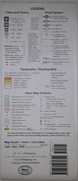 Topographic Recreational Map of New Mexico - Wide World Maps & MORE!